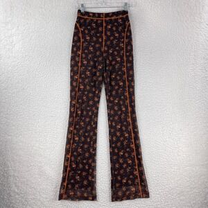 Reformation Brown Floral‎ Curson Pull On Pants Womens Elastic Waist Size XS